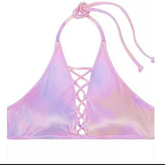 VS Pink High-Neck Strappy Bikini Top Swimsuit Swim - Picture 2 of 7